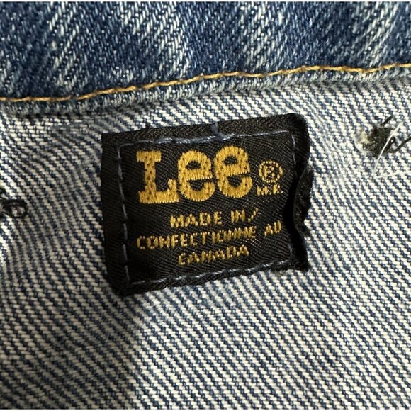 Vintage Lee Denim Jean Jacket Size 16 Youth Girls Made In Canada - Picture 4 of 6